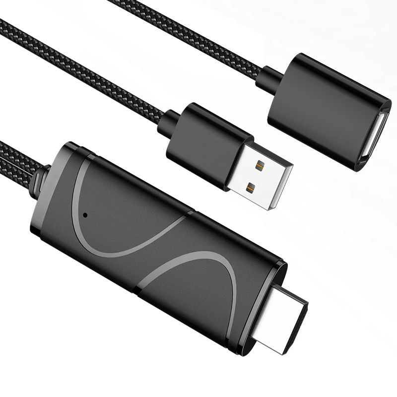 Дисплей кабель программный ключ 1080P USB к HDMI Кабель Micro-USB/type-C интерфейс Поддержка 4K Совместимость с Android и IOS