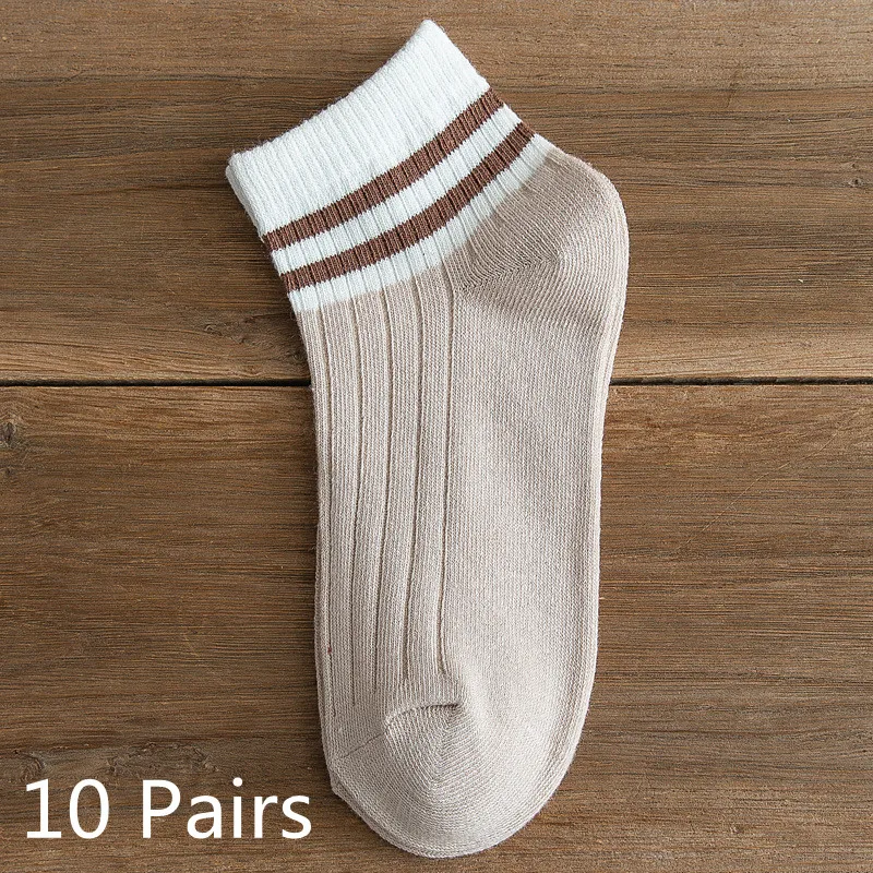 10 Pairs Low Tube Woman Stripe Cotton Socks For Spring Summer Autumn Women Low-Cut Shallow Mouth Socks Ins Tide Sports Socks wool socks women Women's Socks