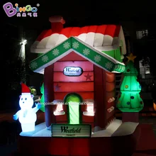 Настоятельно рекомендуем 2,4x2,4x2,6 mH надувные рождественские светодиодный дом игрушка надувать по заказу в рождественском Стиле Прекрасный освещение украшения