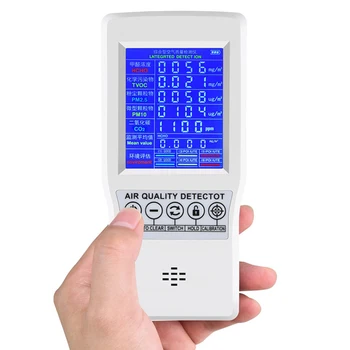 

Multifunctional Indoors USB Port Testing Home Office LCD Display Rechargeable PM2.5 PM10 CO2 Air Quality Monitor AQI Detector