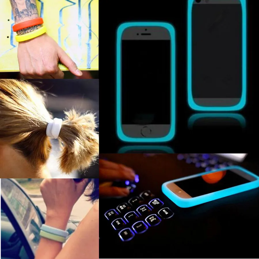 

2Pcs New Soft Silicone Bracelet Bumper Soft Frame Fluorescent Bumper Frame 2019 Case Cover Bracelet For Universal Cellphone