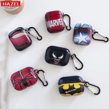 Мягкий силиконовый чехол Marvel, Мстители, Супермен, Железный человек, для AirPods, 1 крышка, персональный bluetooth-гарнитура, коробка, беспроводной чехол для наушников