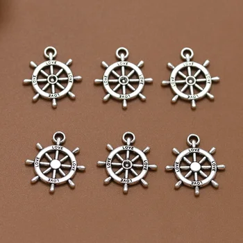 

ANGRLY 50pcs 22*20mm Have Hook Up Fashion Retro Alloy Ancient Silver Boat Anchor Pendant DIY Fashion Accessories Metal Handmade