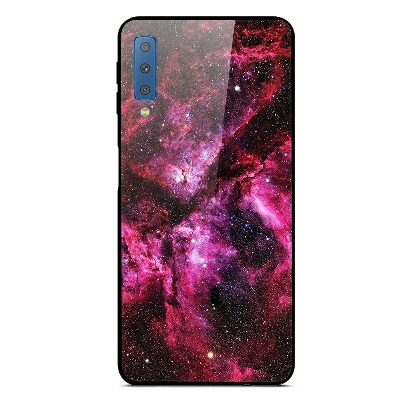 Для samsung Galaxy A7 чехол жесткое стекло задняя крышка для samsung A9 J4 J6 Plus J 4 J4Plus чехол для телефона s силиконовый бампер Капа - Цвет: 23