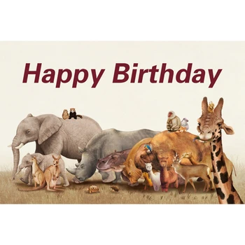 

Wild One Safari Animal Elephant Giraffe Newborn Baby Shower Boy Birthday Backdrop Vinyl Photography Background For Photo Studio