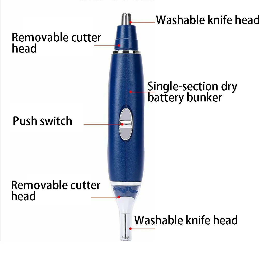 Portable Ear Removal Tool Silence All In One Nose Hair Trimmer Multifunction Battery Powered Grooming Men Women Electric Shaving