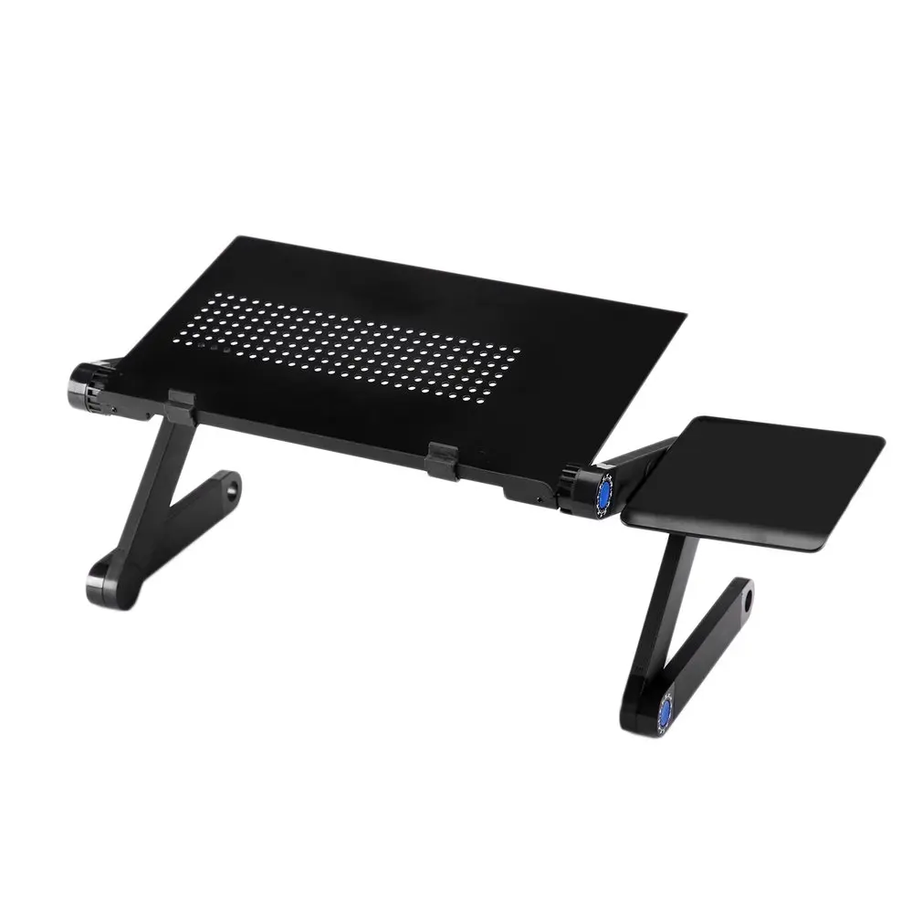 360 Rotation Aluminum Alloy Computer Desk Foldable Adjustable Cooling Table Stand Tray With Mouse Plate For Laptop Notebook