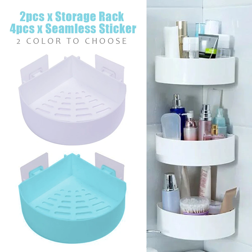2 шт угловой для дома и ванной шампунь треугольной формы подставка Органайзер Дырокол полка-корзина для душа склад-хралилище подставленное к стене стойку