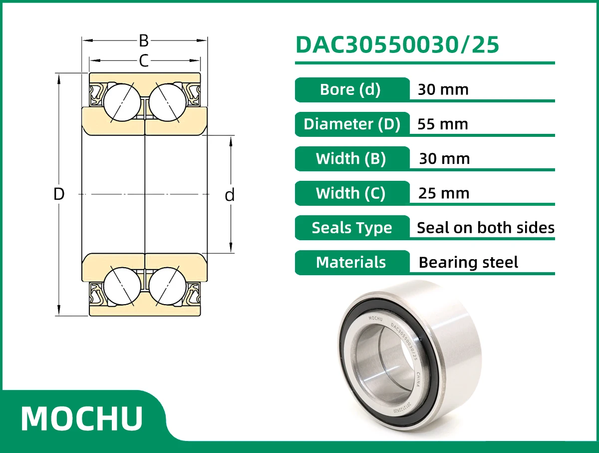 1 Stück DAC 30550030 /25-2RS 30x55x30x25 MOCHU Radlager – Detail 1