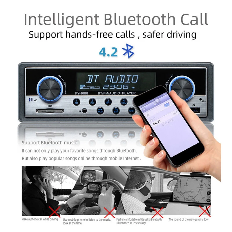 1 DIN автомобильный MP3 мультимедийный плеер Bluetooth Радио стерео радио TF 2 USB AUX вход приемник аудио Авто Электроника 12 В в-тире
