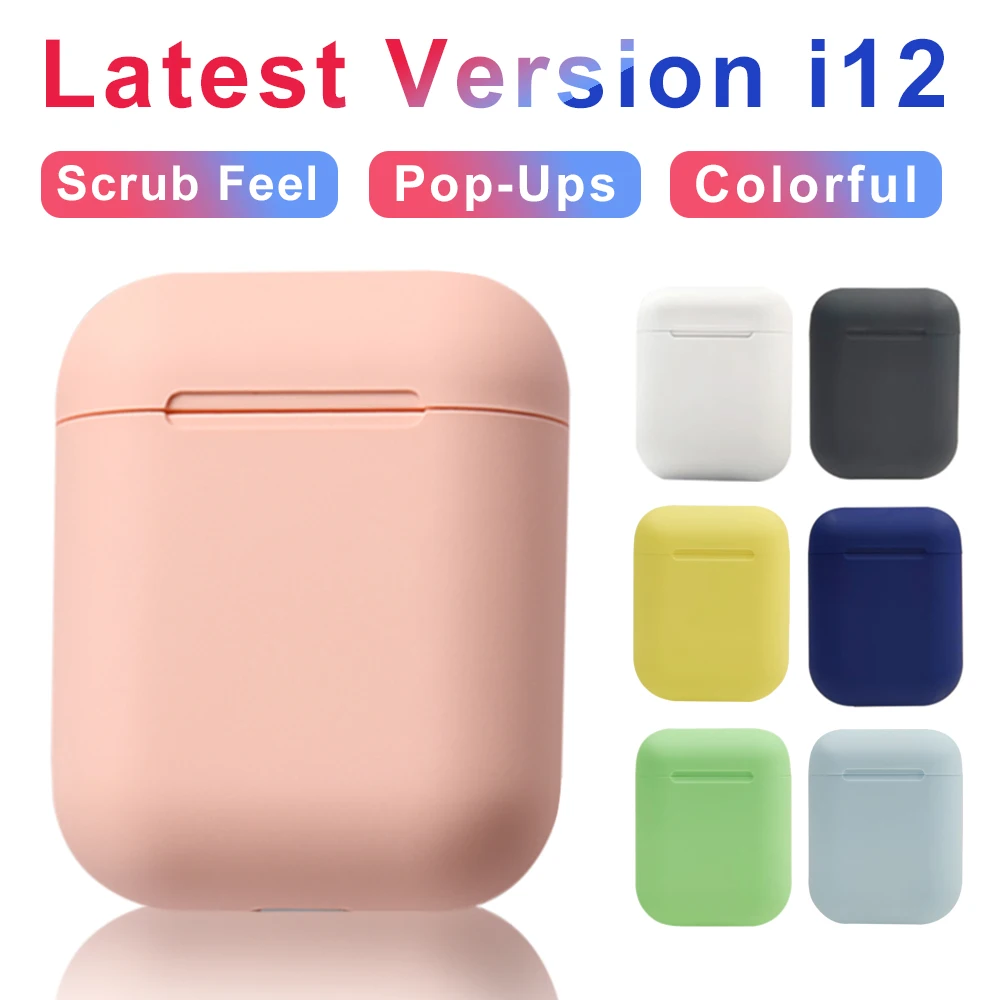 

Wireless Headphones Macaron i12 TWS Inpods 12 Bluetooth5.0 Headset Touch Pop-up Stereo Earphone Headphone Of Phone HD Microphone