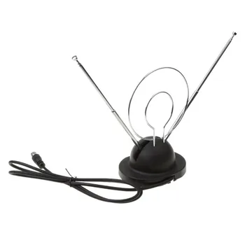 

Universal Indoor Rabbit Ear TV Antenna for HDTV VHF UHF Dual Loop Coaxial