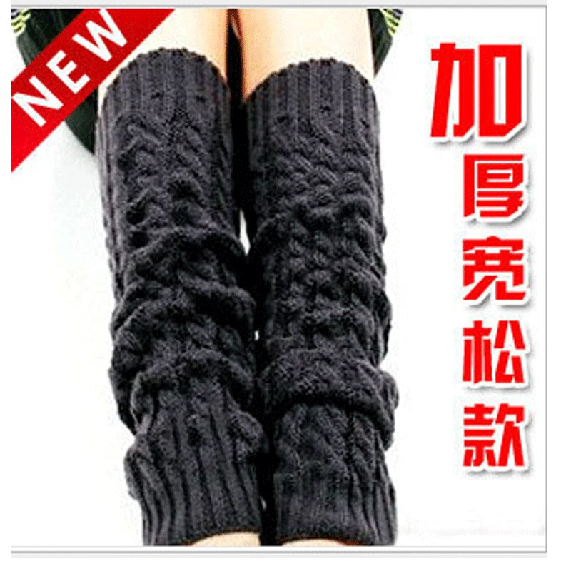 

Chunky Yarn Foot Sock Leg Pile Style Foot Sock Autumn And Winter Knit Booties Dual 8-Character Linen Flower Color Foot Sock