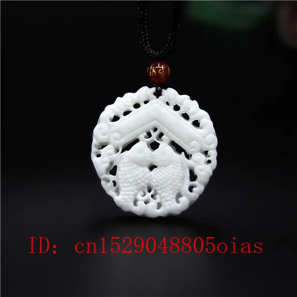 

Natural White Chinese Jade Pisces Pendant Fish Necklace Fashion Charm Jewelry Double-sided Hollow Carved Amulet Gifts for Her