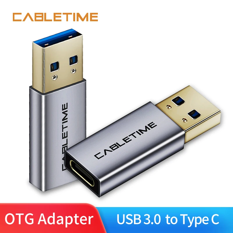 

Cabletime Type C Adapter USB C to USB3.0 A Male OTG Charging & Sync Converter for Mobile Phones Laptops Tablets N213