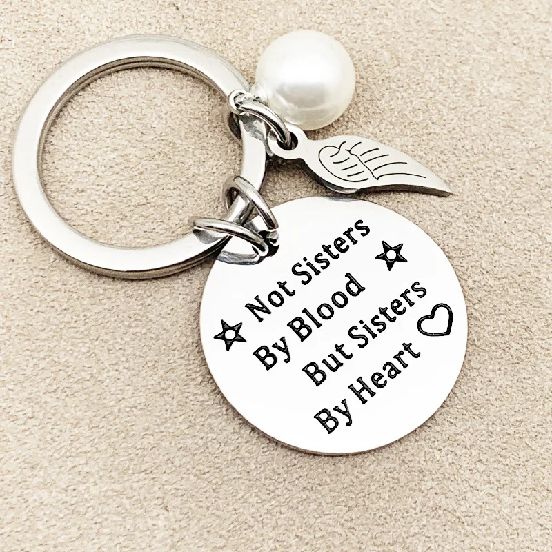 Best Friend Key Chains Personnalis Jewelry Friendship Gift Idea for Women Teens Girls Not Sisters By Blood But Sisters By Heart