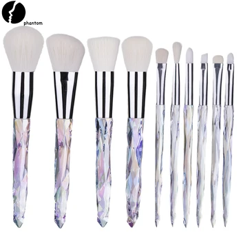 

5/10Pcs Fairy Crystal Makeup Brushes Set Romantic Gradient Rainbow Powder Foundation Brush Eye Shadow Eyebrow Makeup Brush