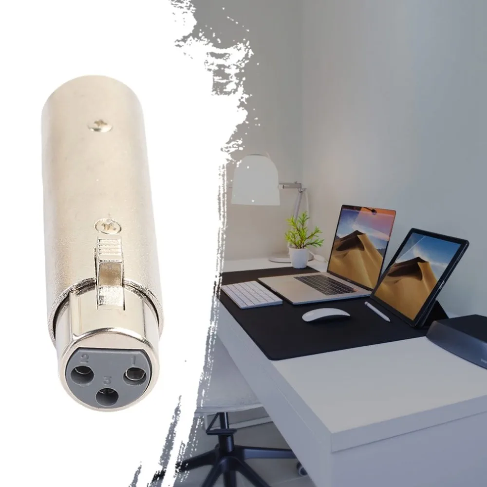 3 Pin XLR папа на 3 Pin XLR мама переходник для гнезда миниджек никелированный адаптер Коннектор адаптер «Папа-мама»