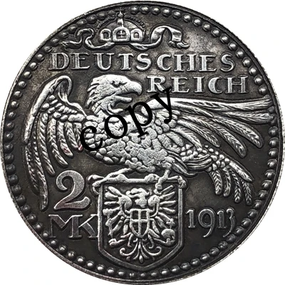 German 1913 2 Mark coin copy 28MM