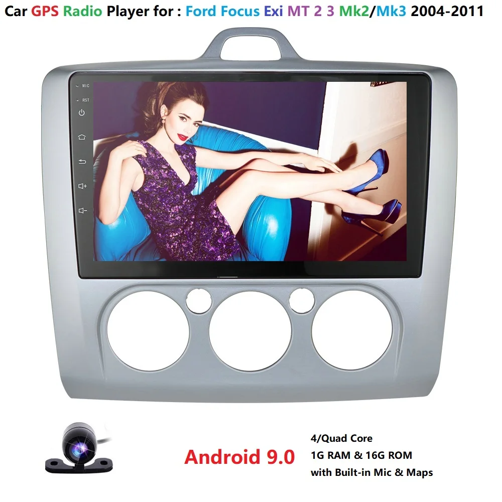 

2 DIN 9 Inch Android 9.0 Car multimedia player Touchscreen Quad-core Car Radio for Ford Focus Exi MT 2 3 Mk2/Mk3 2004-2011 BT PC