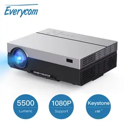 Everycom проектор Full HD 1920x1080 P T26K кинопроектор Портативный 5500 люмен HDMI проектор видеопроектор светодиодный дома театральный фильм