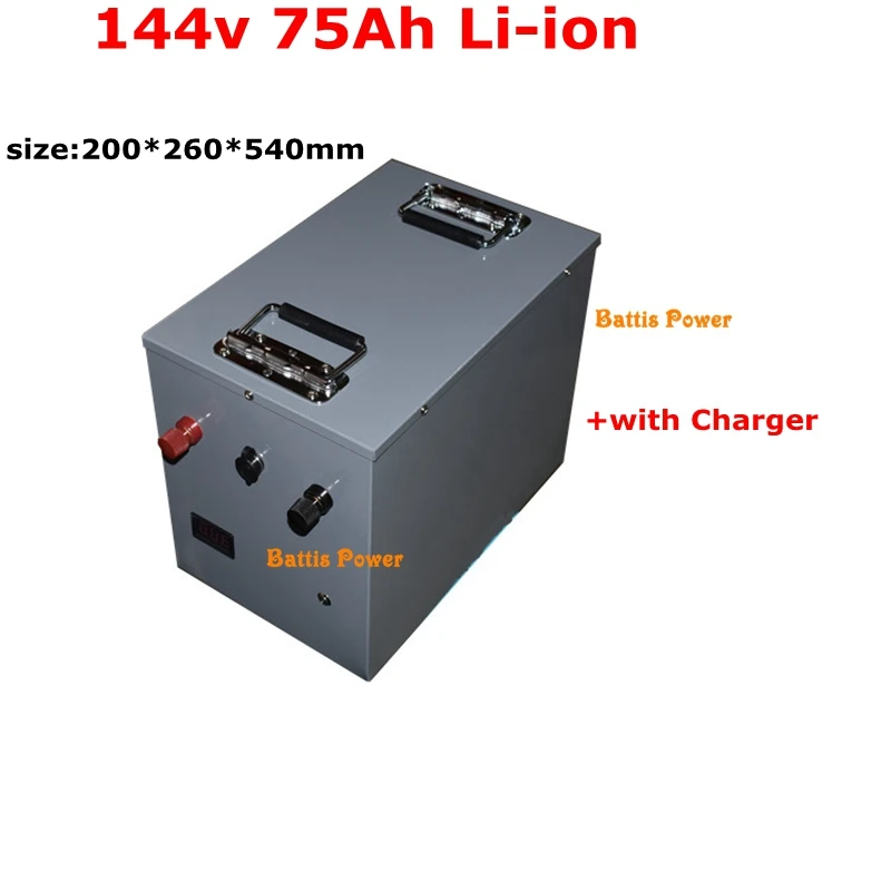 Мощный литий-ионный аккумулятор 144V 75Ah с BMS 39S для электрического мотоцикла, хранилище солнечной энергии EV+ 163,8 V 10A зарядное устройство