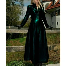 Wepbel Big Swing Leather Windbreaker PU Trench Extended PU Leather Long Zipper Leather Coat Outwear Women Long Sleeve