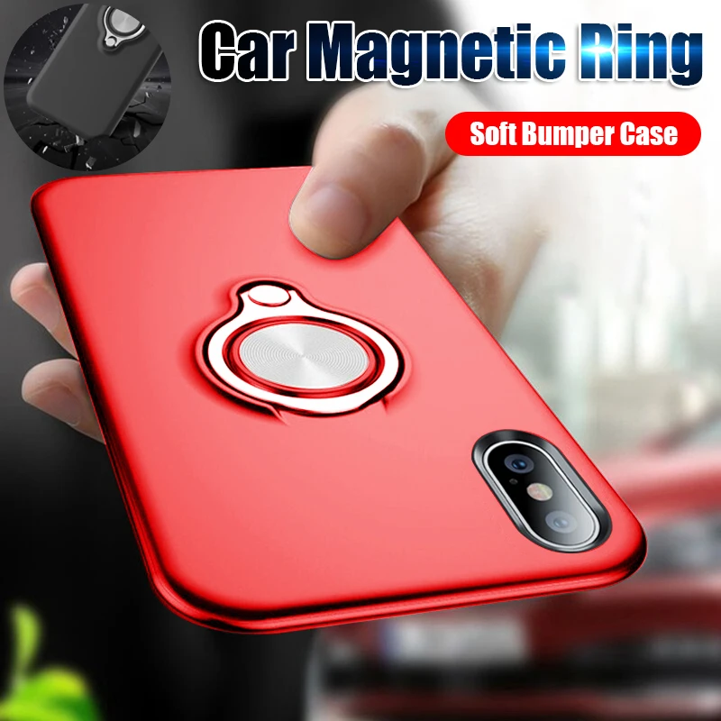 Luxury Ring Shockproof Soft Case On The For iPhone X XR XS Max 11 ProMax TPU Cover 7 6 6s 8 Plus Car Holder Back |