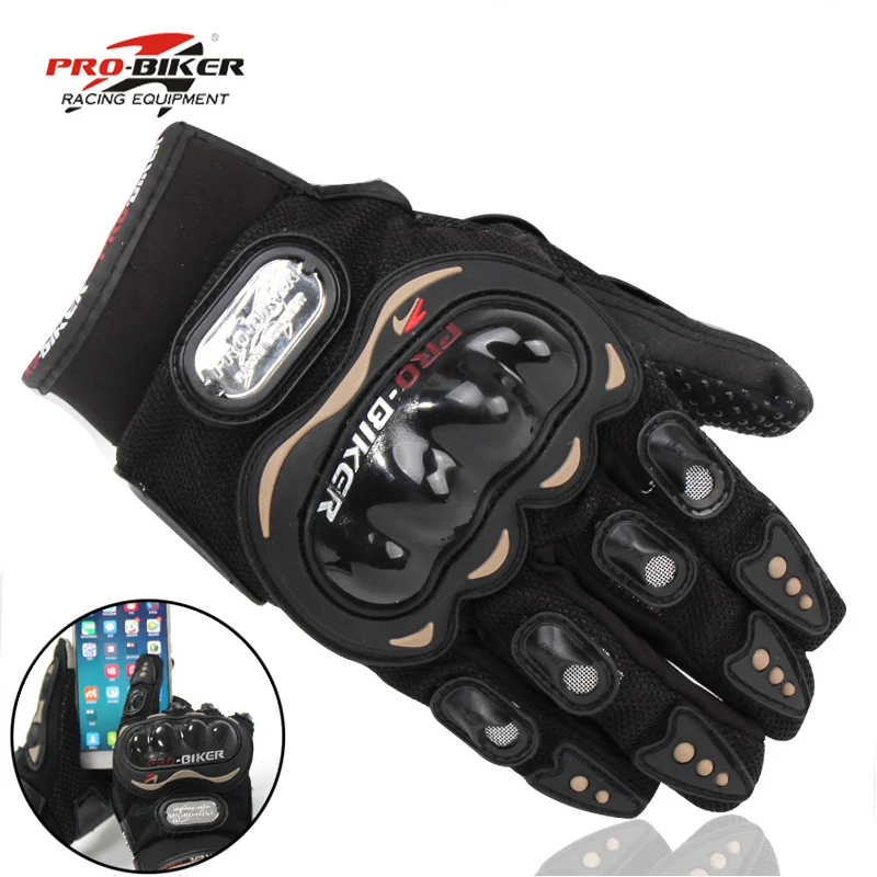 Best sale Touch screen Auto Racing Gloves  Motorcycle  Protect Hands Full Finger  Breathe Patchwork Flexible Glove images - 6