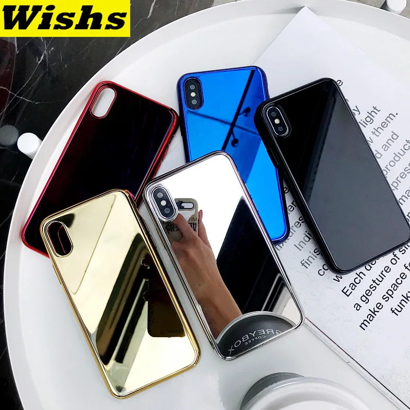 

For iPhone 11 Pro MAX Luxury Cosmetic mirror plating Tempered Glass Case For iPhone X XR XS MAX 6 6S 7 8 Plus Mirror Phone Case