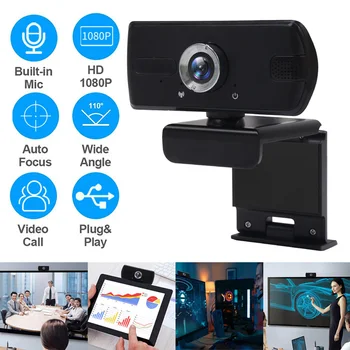 

HD Webcam 1080P Rotatable Computer Camera Adjustable Built-in Microphone Video Recording Conferencing Live Streaming Camera
