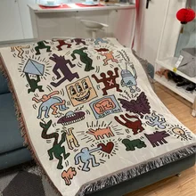 Messy Puzzle Outdoor Throw Blanket Sofa Covers Chic Cobertor Decorations For Home Dust Cover Air Conditioning Blankets For Bed