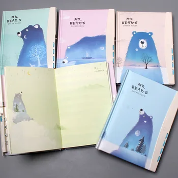 

1pc Creative Notebook Paper Planner Agenda School Diary With Lock Cartoon Peach Heart Note Book Calender Travelers