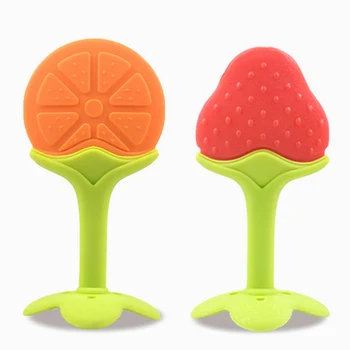 

Baby Teether Safety Silicone Fruit Shaped Teethers for Infant Kids Chew Tooth Toys Baby Dental Care Strengthening Tooth Training