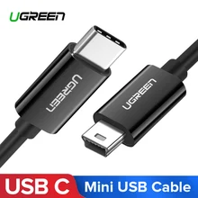 Ugreen kabel USB C na Mini USB Thunderbolt 3 Adapter Mini USB typu C dla MacBook pro odtwarzacz MP3 aparat cyfrowy kabel HDD typu c