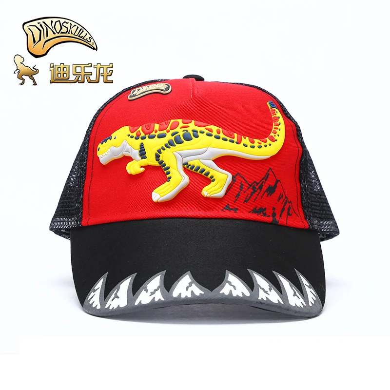 Dinoskulls дети мальчики шляпа T-rex красная детская бейсбольная Кепка летняя хлопковая шляпа от солнца анти-УФ Солнцезащитная уличная шляпы для путешествий от 2 до 8 лет
