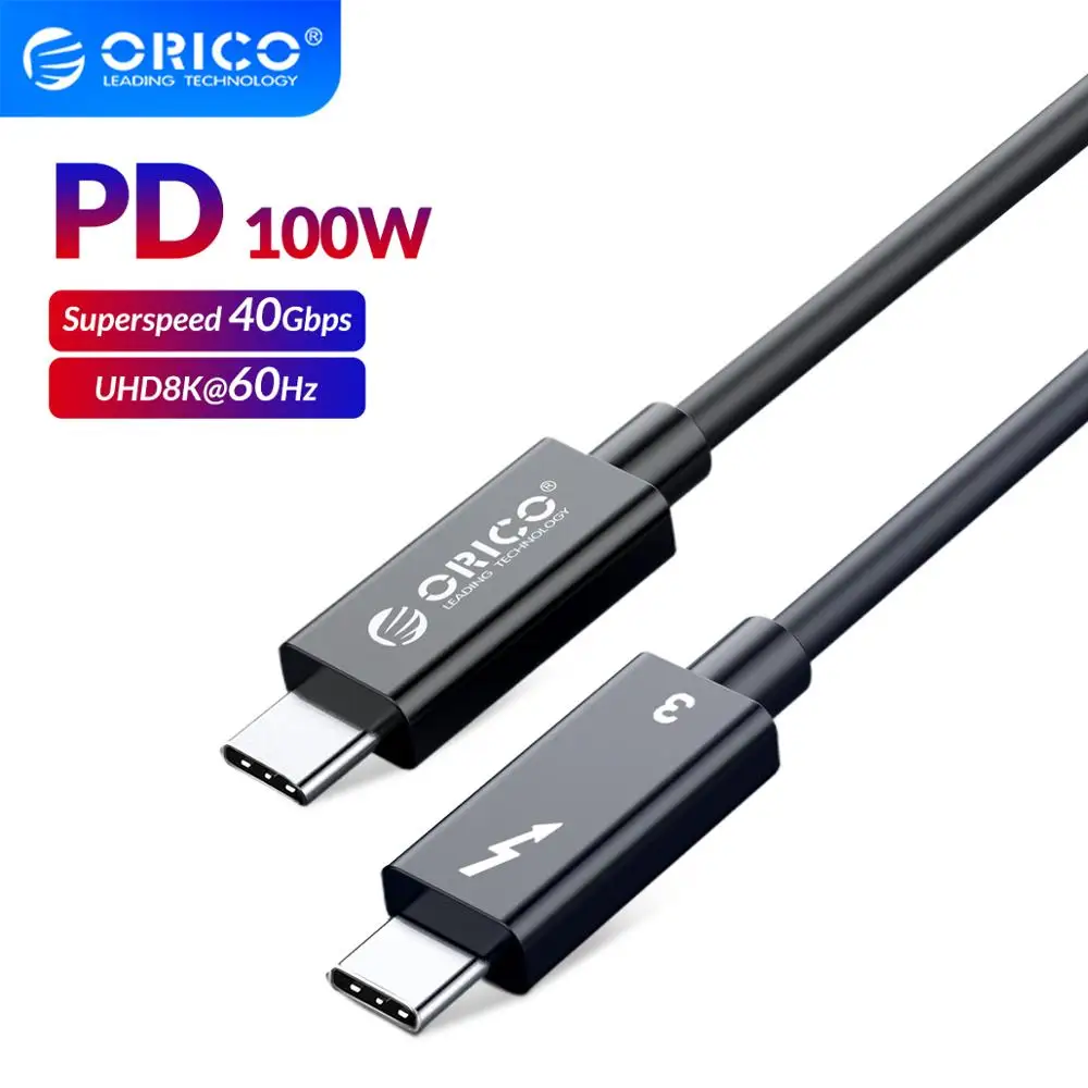 Кабель ORICO Thunderbolt 3 USB Type C 8K60Hz HD 5A PD100W 3|Кабели для мобильных телефонов| |