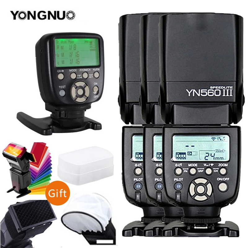 YONGNUO YN560III YN560-III YN560 III Беспроводная вспышка Speedlite YN560-TX II триггер для Canon Nikon Olympus Pentax Fuji камера - Цвет: 3P 560 III a 560TXII