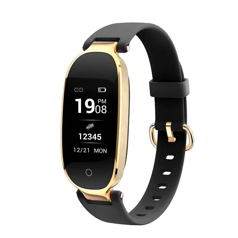 S3plus Sport Women Smart Bracelet Fitness Wristband Heart Rate Monitor Pedometer Smartband for Ladies Girl Xiaomi mi 2 3 4 Band - Цвет: S3 Black Gold