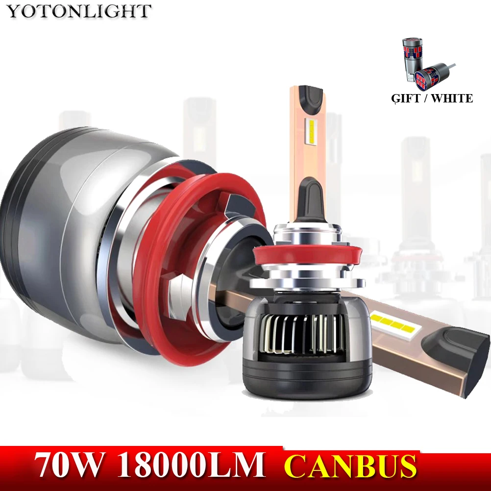 Светодиодная лампа YOTONLIGHT H11 H1 Canbus 70 Вт 9005 лм H4 H7 светодиодные фары Hb3 9006 Лампа 6000 Hb4