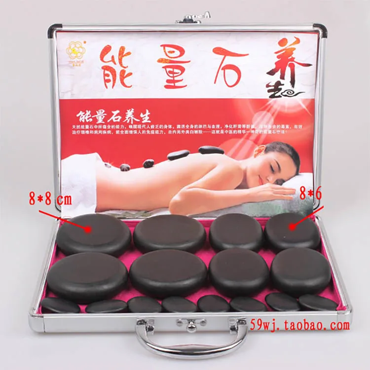 16pcs/set lava Natural Energy Massage stones massage stone hot spa rock basalt stone with heater box 110-240V 2