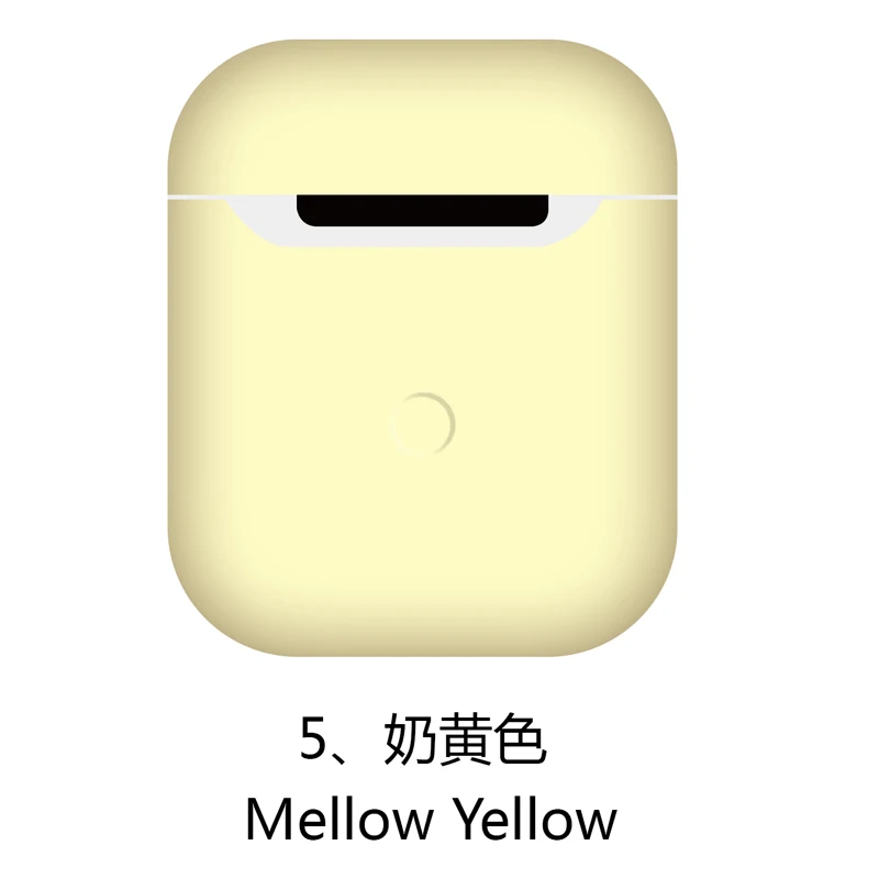 5.Mellow Yellow Силиконовый чехол для наушников для Apple Airpods 2 чехол для AirPods Bluetooth чехол для зарядки ультратонкий защитный чехол AirPods - Цвет: 5.Mellow Yellow