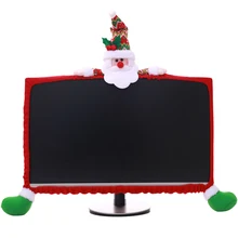 new style Christmas decoration Christmas computer screen set Three-dimensional cartoon computer cover