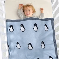 Couverture en coton à carreaux pour nouveau-né, couvre-lit en tricot pour tout-petit, garçon, fille, poussette, rond, infantile, couette douce, mignon 2