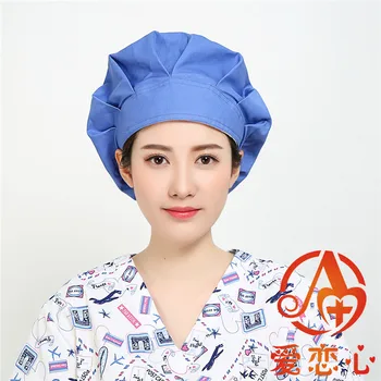 

Ailianxin-surgical cap medical caps scrub caps for women doctors and nurse ,100% cotton adjustable length at back solid