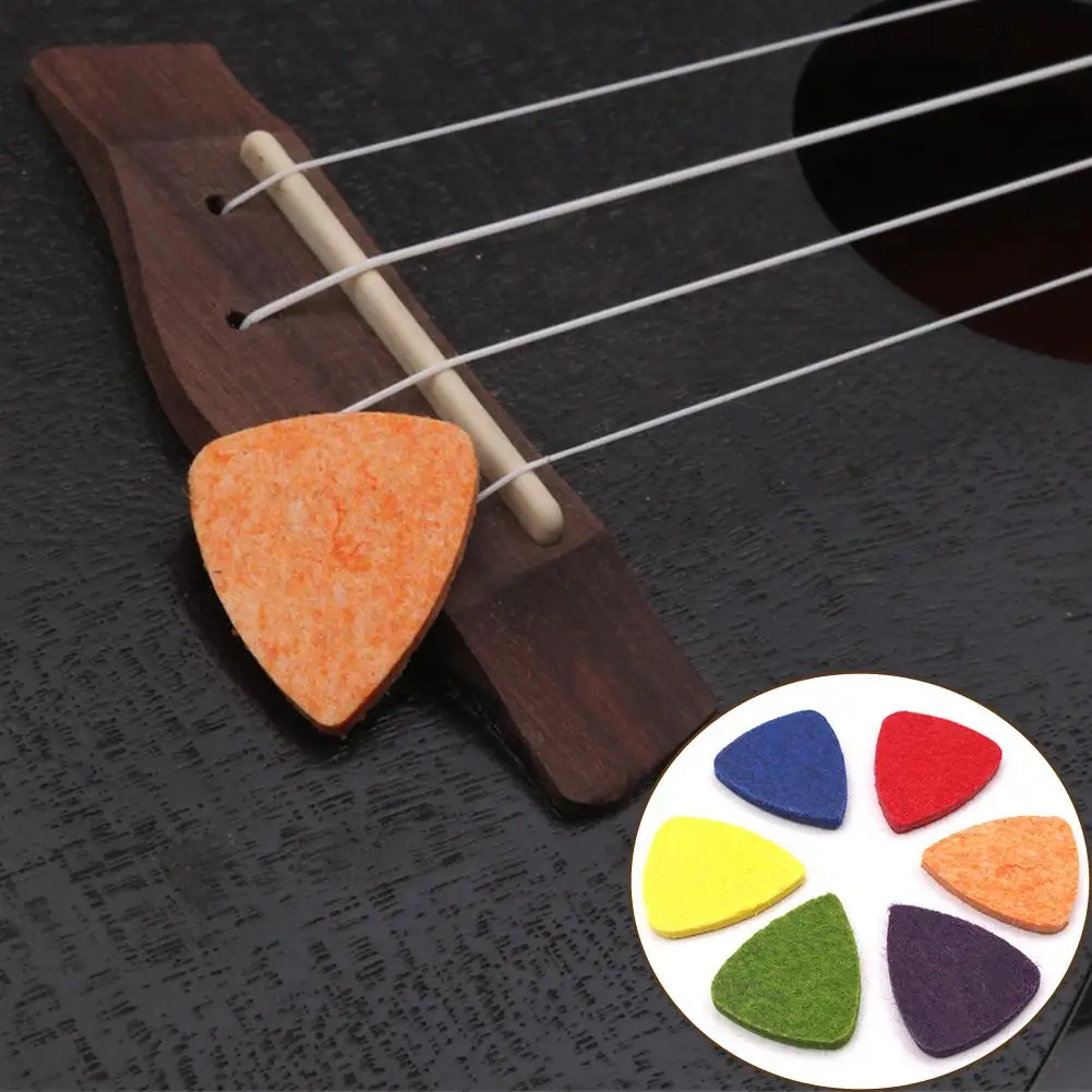Yiwa Colorful Ukulele Wool Picks Wool Felt Picks Finger Thumb Pick Leather Guitarra Picks for