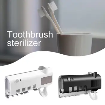 

Uv Toothbrush Sterilizer Automatic Squeeze Toothpaste Holder Wash Practical Portable Set