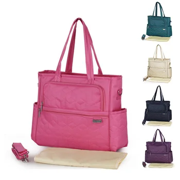 

Simple Grade Nylon Waterproof Diaper Bag Multifunctional Bag Mother Mother Bulk Shoulder Messenger Outgoing Packet Mom