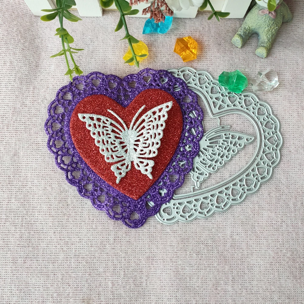 

Lace Heart Butterfly craft die metal cutting die scrapbook stamp carving paper card stamping die new DIY die