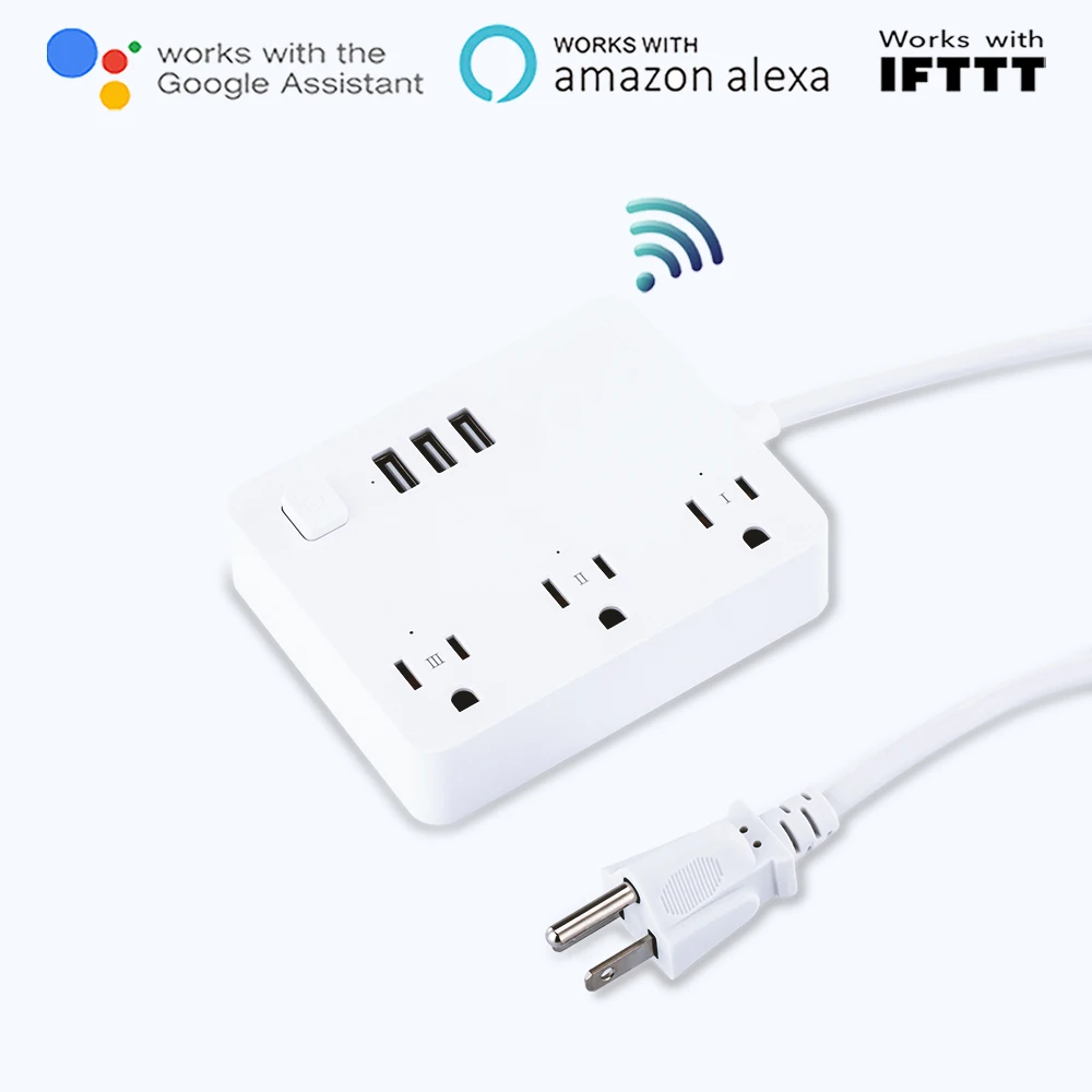Умная розетка Timethinker WIFI US с голосовым управлением дистанционным usb разъем для